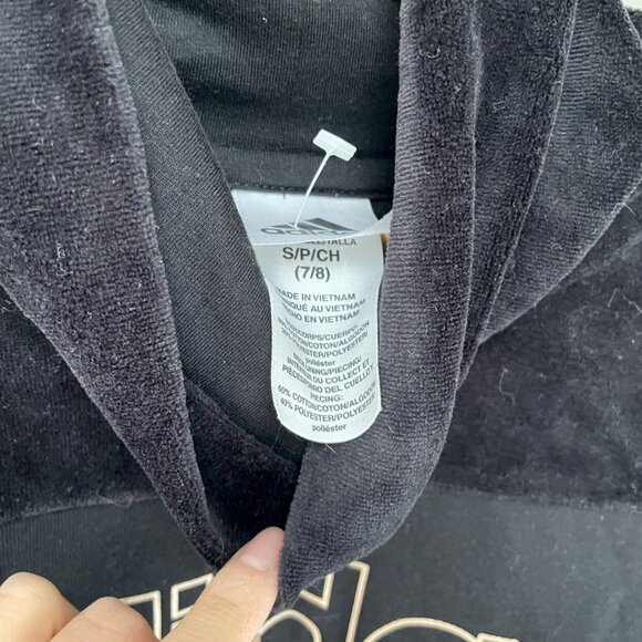 NWT Adidas Black Gold Velour Pullover - Picture 4 of 6